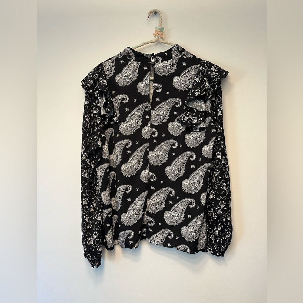 NWT Ted Baker TAISEY High Neck Blouse with Waterfall Embellishments- medium - Picture 5 of 9